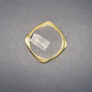 Vintage Cookie Lee 14K Gold Plated Geometric Square Bangle Bracelet NWT